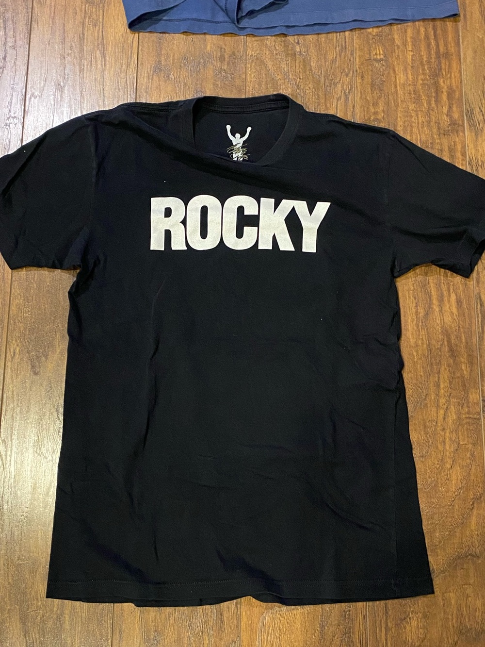 Rocky Black Short-Sleeve Tee with White Logo